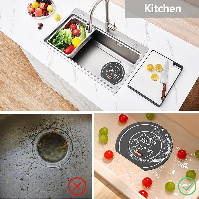2-in-1 Shower Drain Hair Catcher & Bathtub Drain Cover, Odor-Proof Silicone - Image 8
