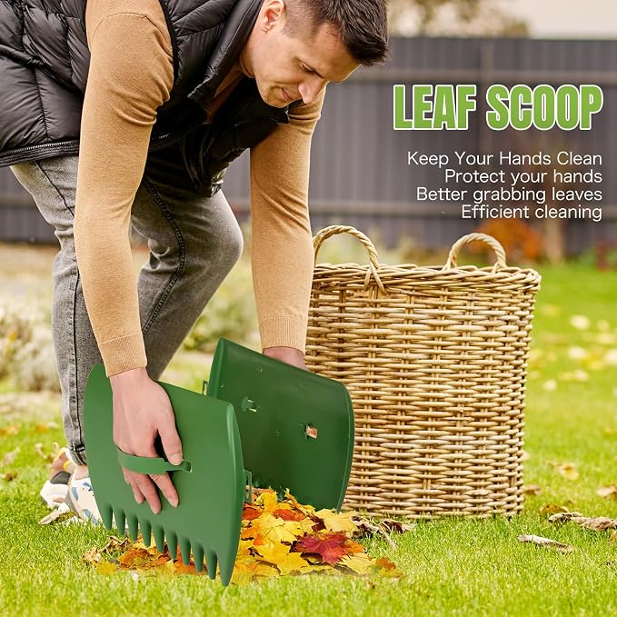 JOYHALO 65 Inch Rake for Leaves, 25 Tines Metal Leaf Rake Set - Image 3