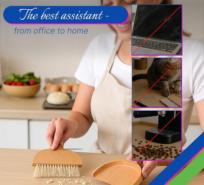 Desktop Table Dustpan and Brush Set - Image 4