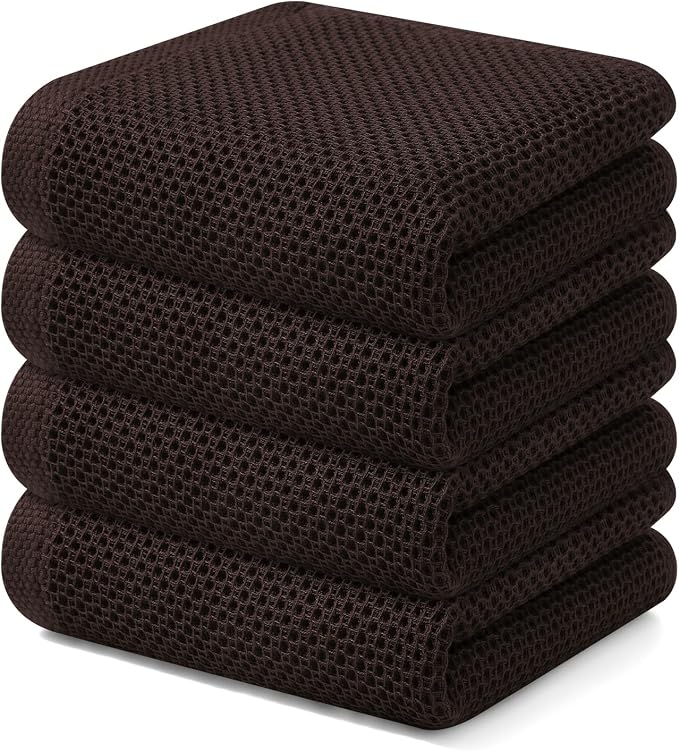 Kitinjoy 100% Cotton Waffle Weave Kitchen Hand Towels by Kitinjoy