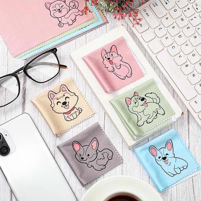 WILLBOND 20 Pcs Microfiber Cleaning Cloth Cute Dog Design Microfiber Cloth Soft - Image 2