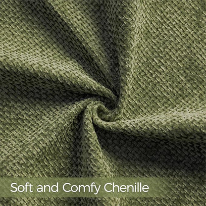 a moment Olive Green Chenille Throw Pillow Covers 12x20 Inch Pack of 2 Modern Decorative Throw Pillow Covers Farmhouse Cross Covers Home Decor for Sofa Bedroom Living Room