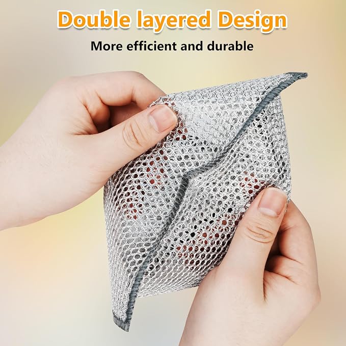 15PCS Multipurpose Wire Dishwashing Rag, Non Scratch Wire Dishcloth, Reusable - Image 5