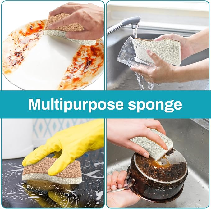 MAQIHAN 10PCS Natural Sponges for Dishes - Image 6