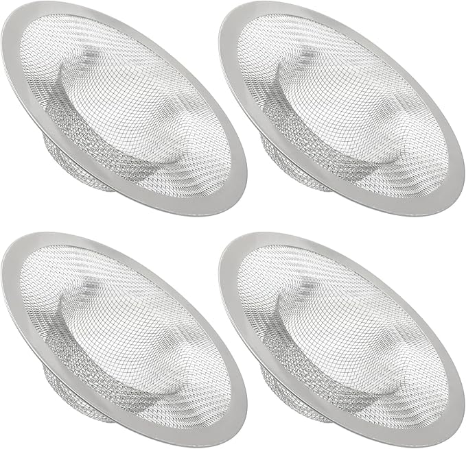 4 Pack Heavy Duty Stainless Steel Kitchen Sink Strainer, 4.41" Top / 2.44" Mesh by PHITUODA