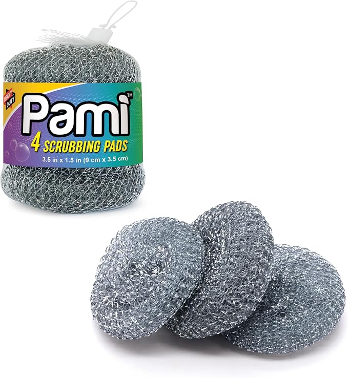 PAMI Heavy Duty Stainless Steel Sponge Scrubber Non-Scratch Metal Sponges by PAMI