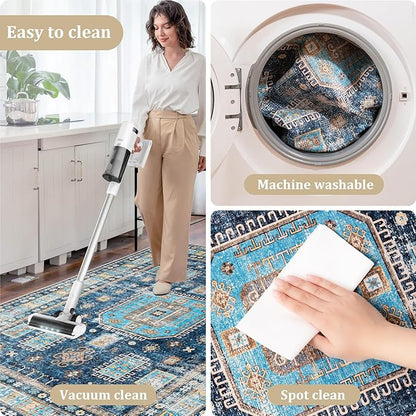 Office Chair Mat for Hardwood Floor, 60"x45" Easy Glide Computer Desk Mat Protector for Rolling Chair Under Desk Rug Nonslip Backing, Machine Wash, (Modern)