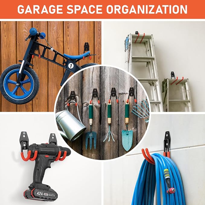 30 Pack Garage Hooks Heavy Duty, Rust-Resistant Solid Steel Wall Mount Hangers - Image 3
