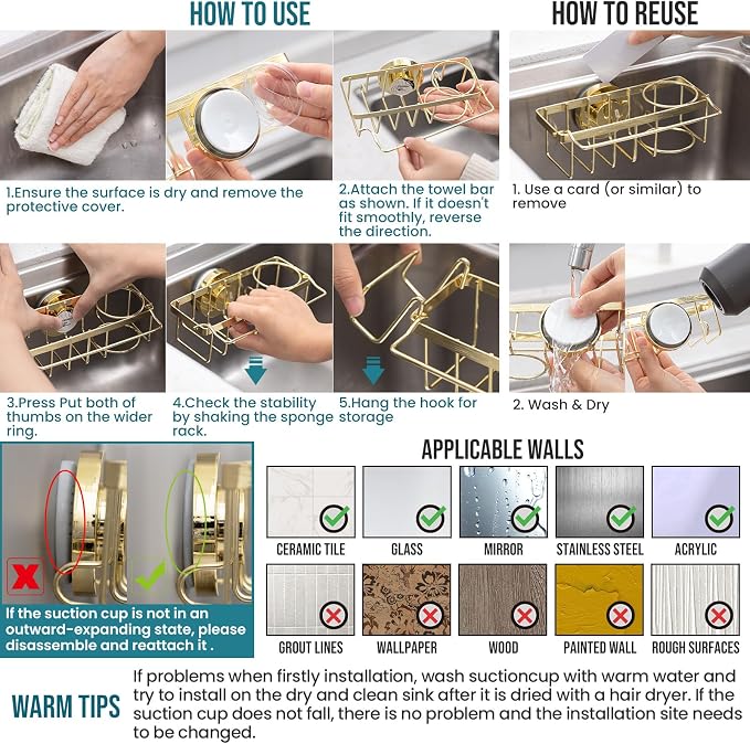 TAILI 4-in-1 Sponge Holder for Kitchen Sink - Image 8