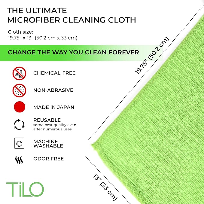 TILO Microfiber Cleaning Cloth – 19x13 Inch Ultra-Absorbent, Reusable Soft - Image 5