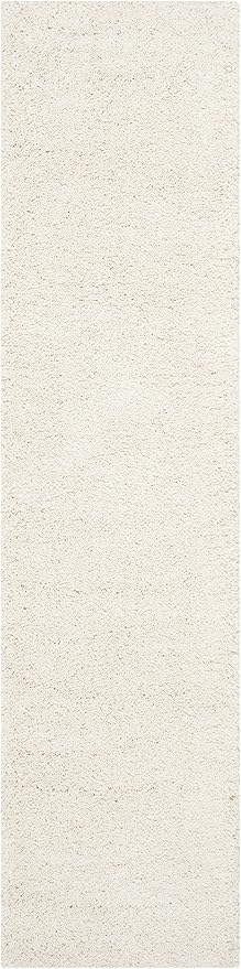 SAFAVIEH Milan Shag Collection Runner Rug - 2' x 10', Ivory, Solid Design, Non-Shedding & Easy Care, 2-inch Thick Ideal for High Traffic Areas in Living Room, Bedroom (SG180-1212)