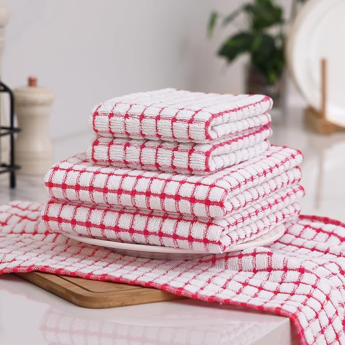 Homaxy Kitchen Towels and Dishcloths Set, 16 x 25 and 12 x 12 Inches, Super - Image 8