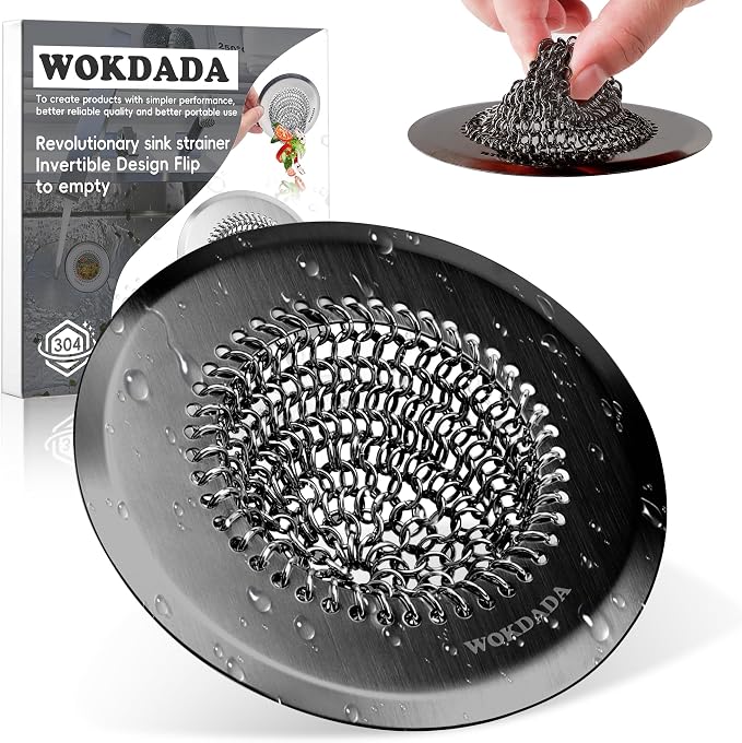Sink Drain Strainer, Reversible Mesh Sink Strainer by Wokdada
