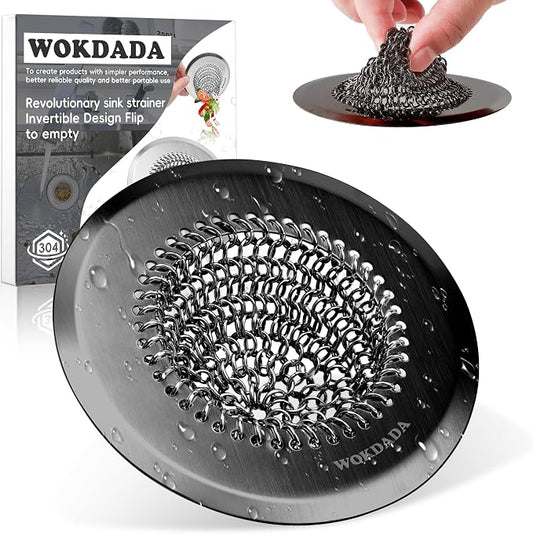 Sink Drain Strainer, Reversible Mesh Sink Strainer by Wokdada