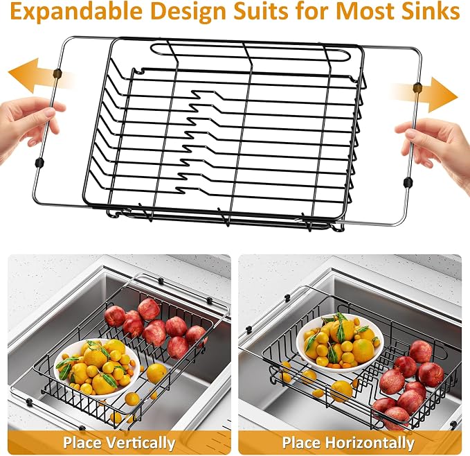 Expandable in Sink Dish Drying Rack, Small Dish Rack Over Sink - Image 7