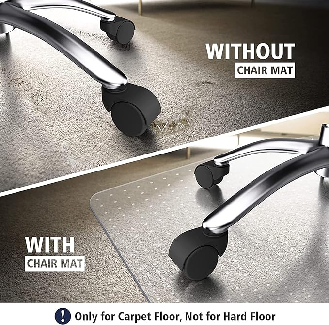 Azadx Chair Mat for Carpet 60"x 48" Large Chair Mat for Carpeted Floors - Image 2