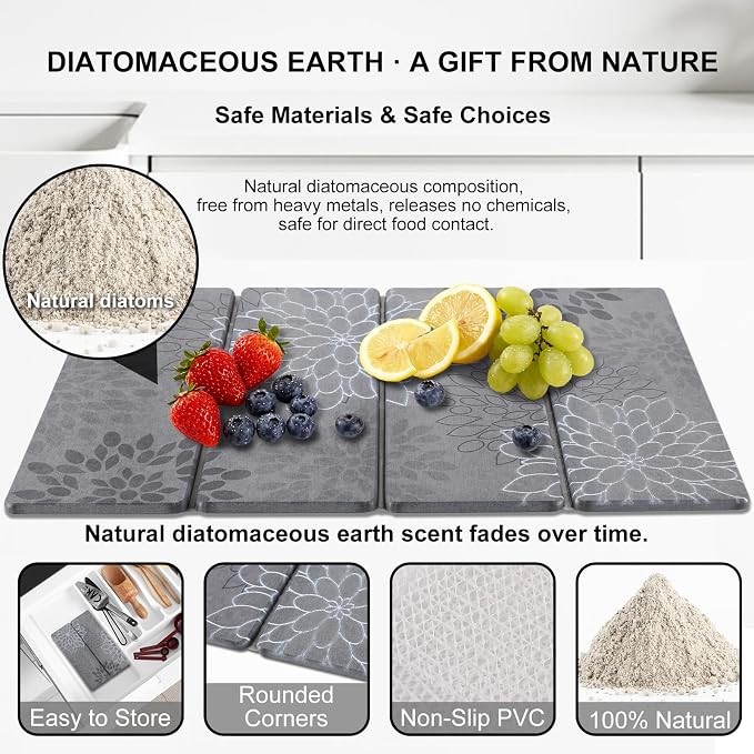3 PCS Large Stone Dish Drying Mat - Image 3