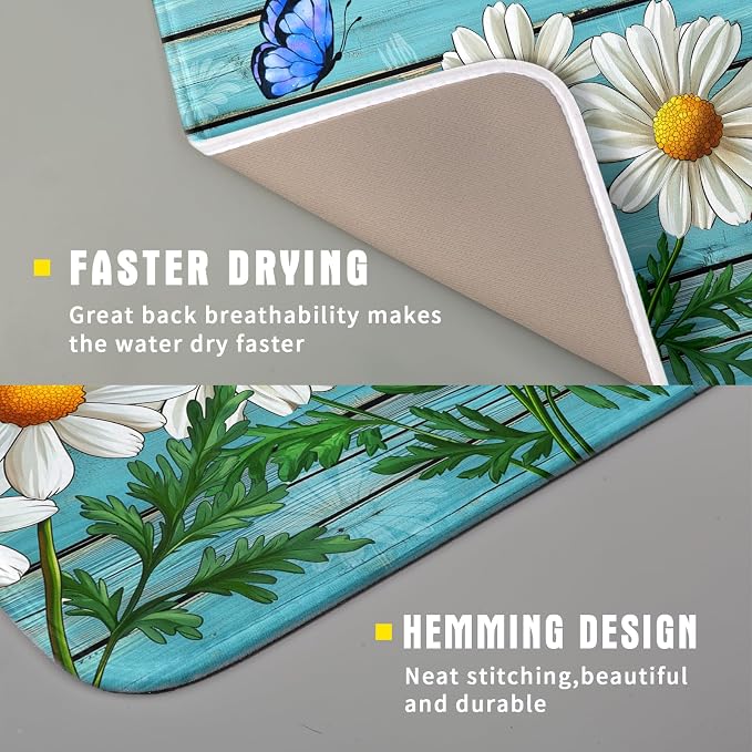 Spring Daisy Floral Dish Drying Mat - Image 3