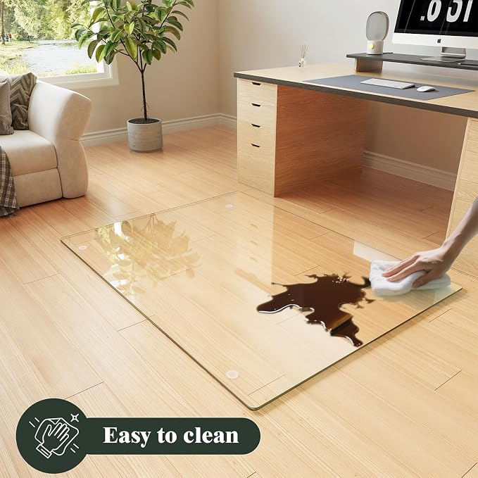 Koonmi Tempered Glass Chair Mat - Image 5