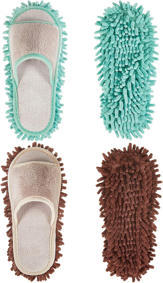 Jecery 2 Pairs Microfiber Cleaning Mop Slippers by Jecery