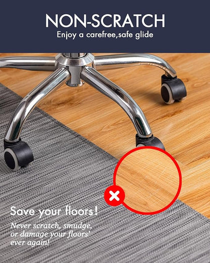 Office Chair Mat for Hardwood Floor Under Desk Computer Rolling Chair Mat for Wood/Tile Floor Non-Slip Heavy Duty Desk Rug PVC Plastic Hard Floor Protector 45"x 53" (Gray)