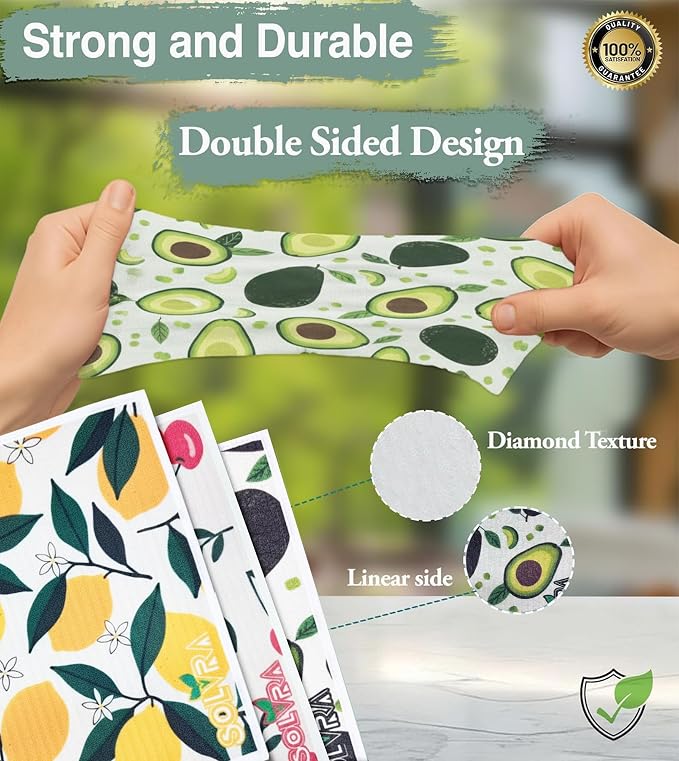 5 PCS Fruit Print Swedish Dishcloths - Image 7