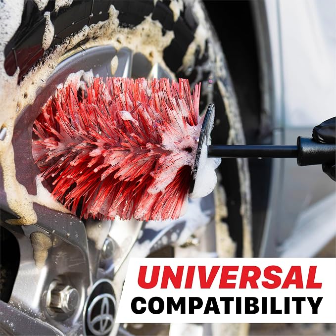 Maxshine 6” Universal Bristle Wheel & Rim Brush – Short PP Handle - Image 7