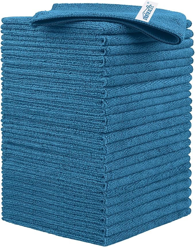 HOMEXCEL Navy Blue Microfiber Cleaning Cloth, 24 Pack Cleaning Towels by HOMEXCEL