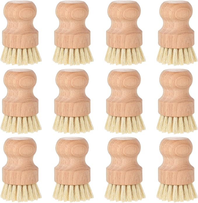 cobee 12Pcs Bamboo Dish Scrub Brushes, Kitchen Dishwashing Scrubber by Unknown