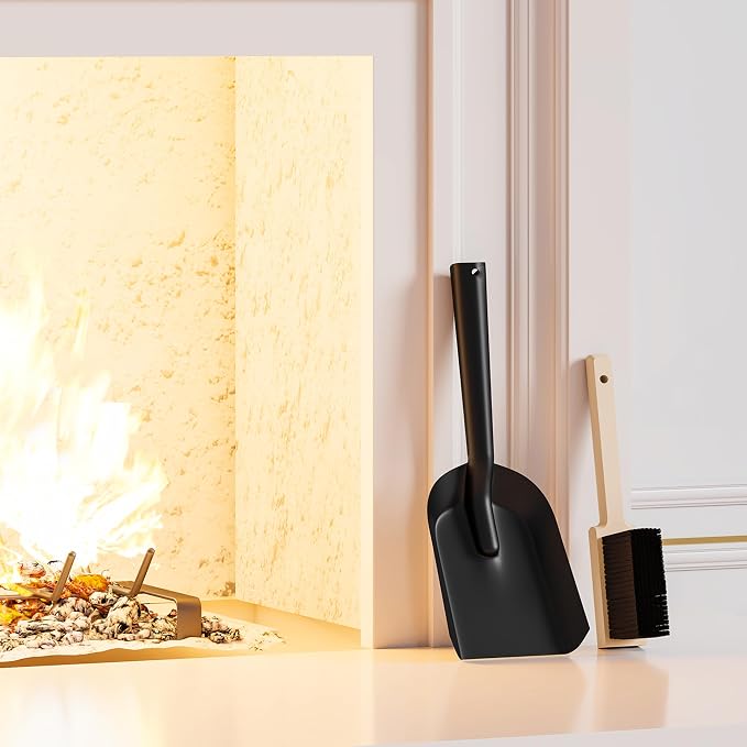Kingson Fireplace Shovel Black Ash Shovel and Brush, Dustpan Set Small - Image 2