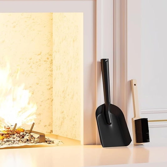 Kingson Fireplace Shovel Black Ash Shovel and Brush, Dustpan Set Small - Image 2