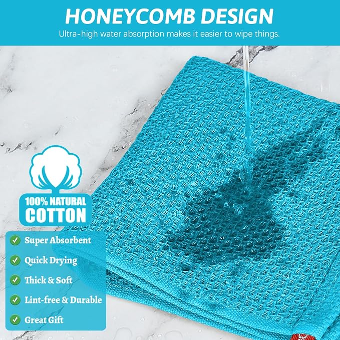 Nialnant 100% Cotton Kitchen Dish Towels, Waffle Weave Dish Cloths - Image 3
