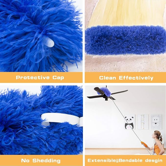 Microfiber Feather Duster Extendable Duster, Scratch-Resistant Cover, Bendable - Image 7