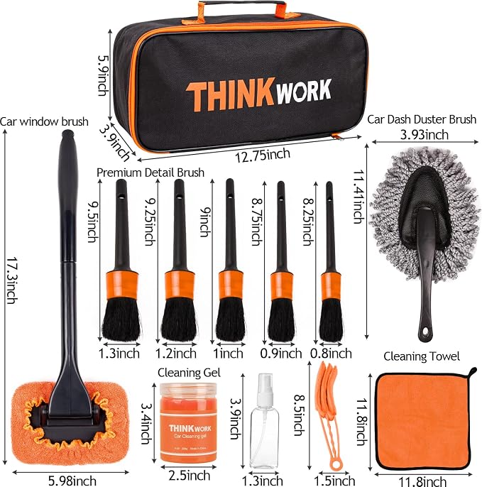 THINKWORK Windshield Cleaner Tool, Car Detailing Kit Interior, Car Cleaning Kit - Image 6