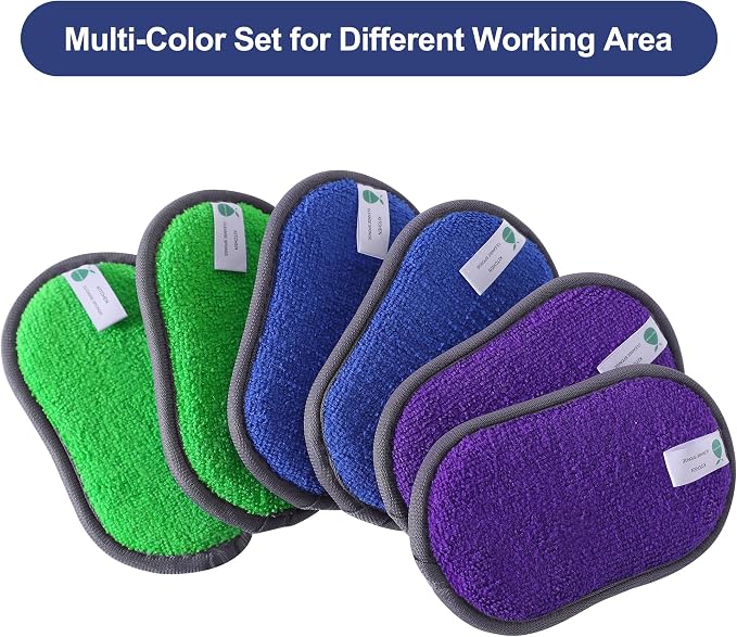 Multipurpose Sponges Kitchen, 6 Pack Reusable Non-Scratch Scrub Sponge - Image 3