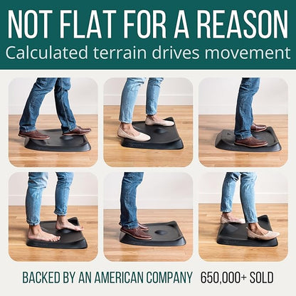 Topo Mini Comfort Mat by Ergodriven | The Smaller Not-Flat Anti-Fatigue Standing Desk Mat with Calculated Terrain | Accessories | Obsidian Black