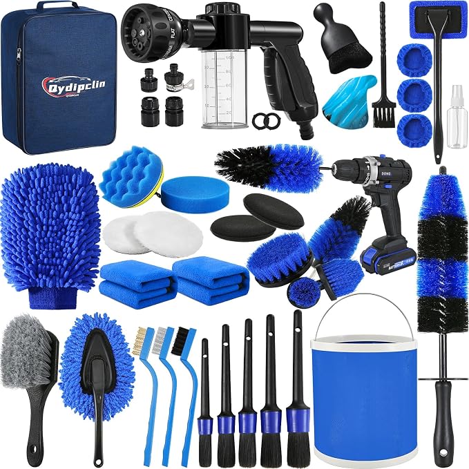 42Pcs Car Detailing Kit, Car Detailing Brush Set, Car Wash Cleaning Kit by Qydipclin