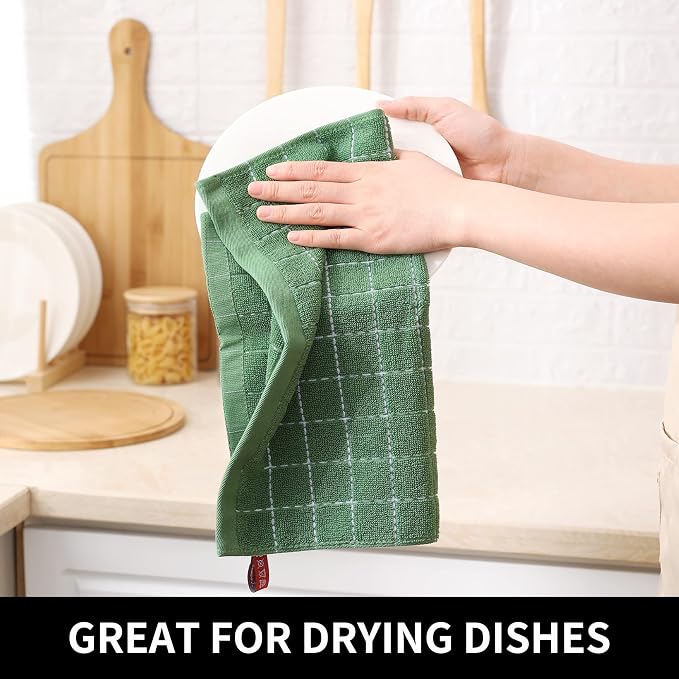 Homaxy 100% Cotton Terry Kitchen Dish Cloths, Ultra Soft and Absorbent Dish - Image 4