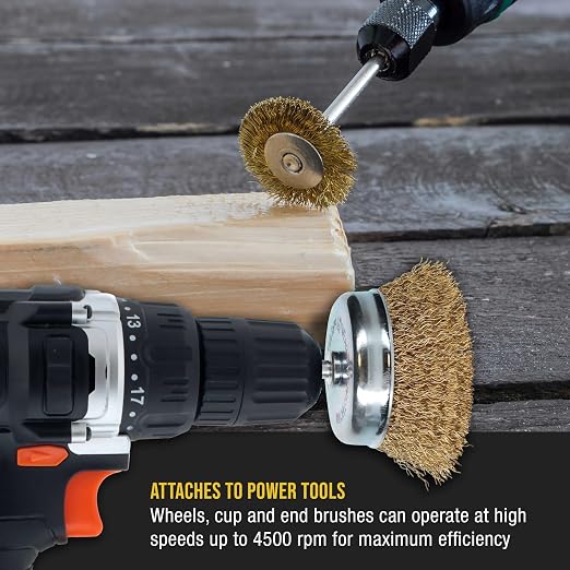 Dura-Gold 12-Piece Abrasive Brass-Coated Wire Wheel, Cup Brush, and End Brush - Image 7