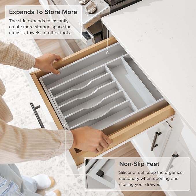 KitchenEdge Premium Silverware, Flatware and Utensil Organizer - Image 6