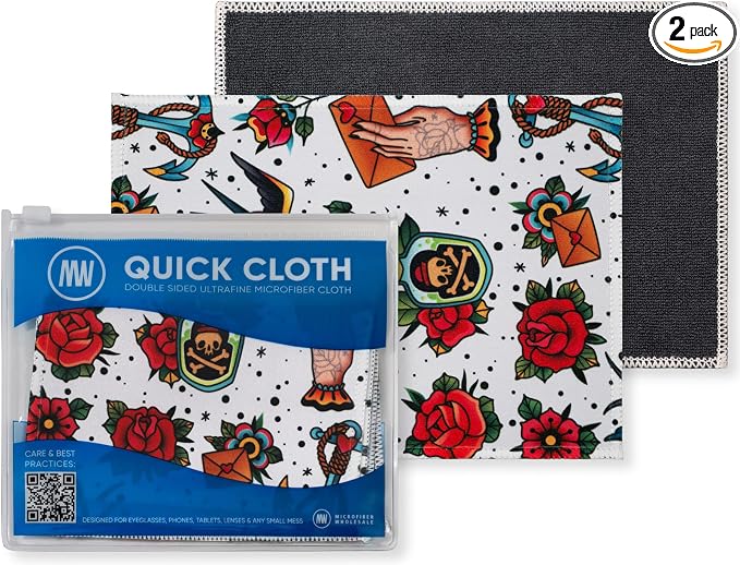 Quick Cloth Microfiber Glasses Cleaning Cloths – 5x7, 2 Pack by MicrofiberWholesale