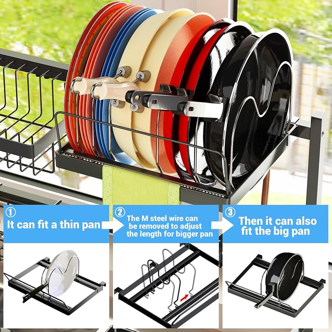 ADBIU 【Fit Sink 24"- 35.6" L 2024 Over The Sink Drying Rack Snap-On Design 2 - Image 2