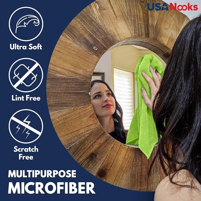 USANOOKS Microfiber Cleaning Cloth Light Green - Image 4