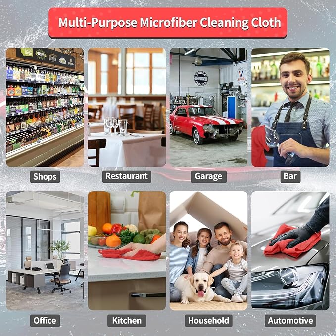 HOMERHYME Microfiber Cleaning Cloth, 150 Pack Cleaning Rags Microfiber Towel - Image 7