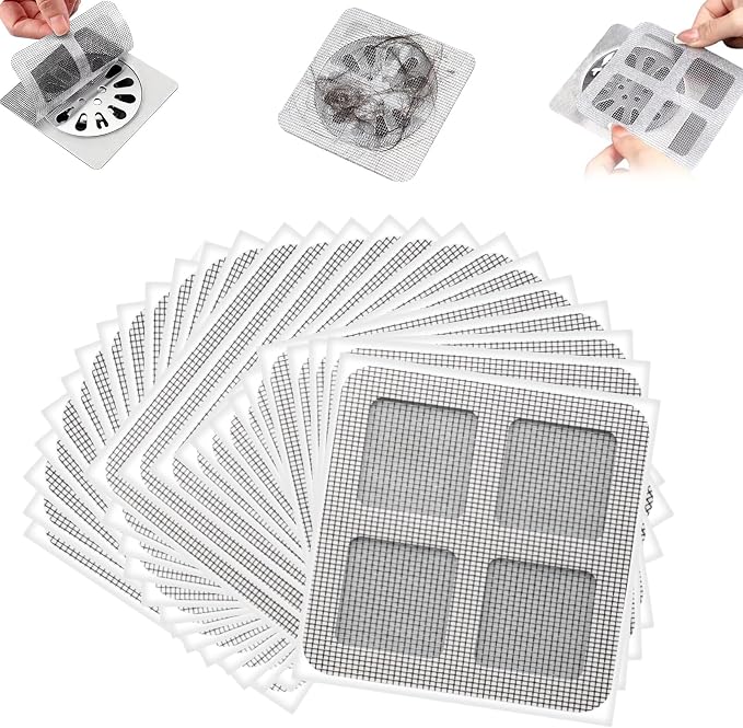 50Pcs Disposable Hair Drain Stickers, Shower Drain Hair Catcher Mesh Stickers by Unknown