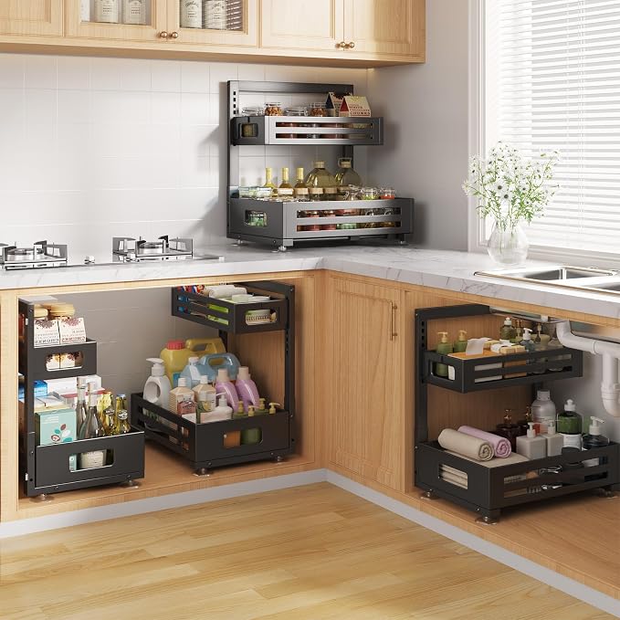 1 Pack Under Sink Organizer, Pull Out Cabinet Organizer - Image 7