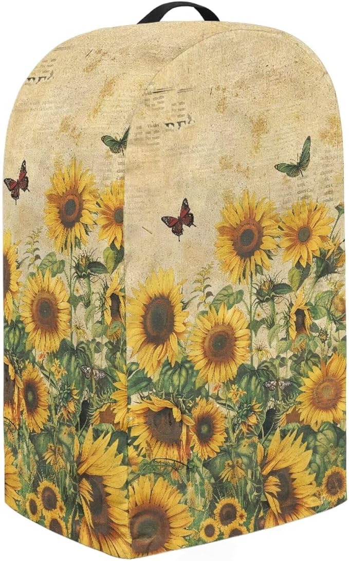 Retro Sunflower Butterfly Blender Cover Stand Mixer Covers Anti Fingerprint Dust Covers Juicer Cover for Home Kitchen Universal Appliance
