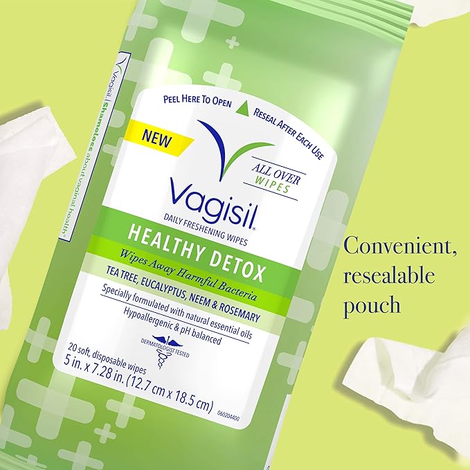 Vagisil Wipes for All Over Cleaning, Health Detox, Formulated - Image 4