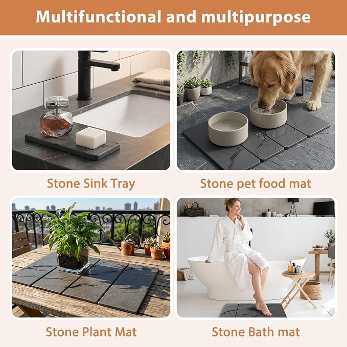 Large Stone Dish Drying Mat for Kitchen Counter - Image 7
