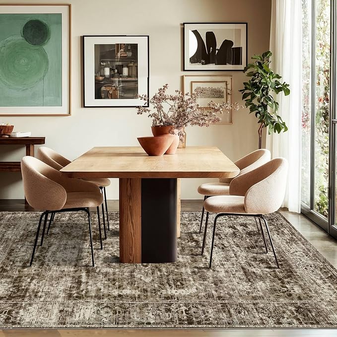 Area Rugs 5x7, Washable Brown Rugs - Image 4
